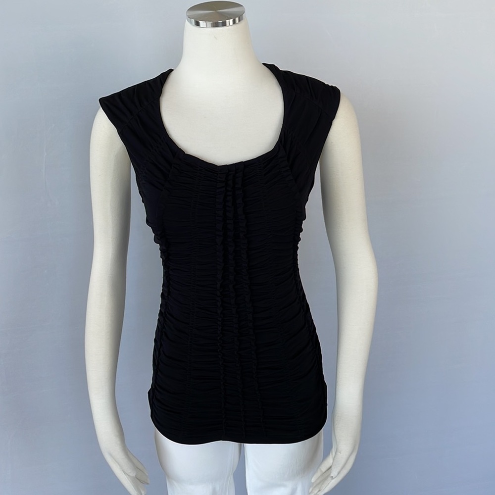 WHBM  Extended Sleeve Ruched Ruffle Top Size Small - Picture 4 of 14